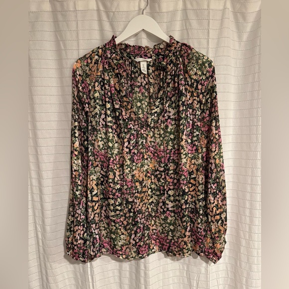 H&M Tops - NWOT H&M Multicolor Floral Crepe Blouse Size Large
